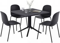 Gartenmöbel-Set Zeron mit 4 Stühlen schwarz Gartenmöbel-Set Zeron mit 4 Stühlen schwarz