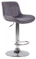 2er Set Barhocker Lentini Samt chrom dunkelgrau 