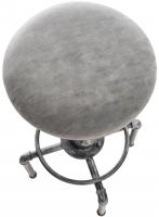 2er Set Barhocker Lumos Vintage Kunstleder antik-silber dunkelgrau 