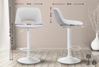 2er Set Barhocker Camden Samt weiß hellgrau 