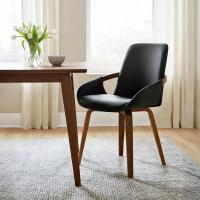 Esszimmerstuhl Bertol Kunstleder walnuss/schwarz 