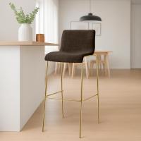 Barhocker Hover Stoff 4-Fuß Gold braun Barhocker Hover Stoff 4-Fuß Gold braun
