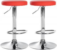 2er Set Barhocker Ponte Kunstleder chrom rot 