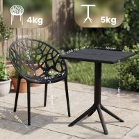 Gartenmöbel-Set Neriva mit 2 Stühlen schwarz Gartenmöbel-Set Neriva mit 2 Stühlen schwarz