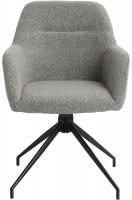 2er Set Esszimmerstuhl Merlinda Stoff Teddy grau 