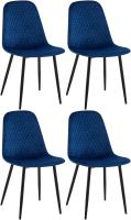 4er Set Stühle Giverny Samt blau