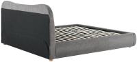 Bett Maido Teddy Stoff 180x200 cm dunkelgrau 