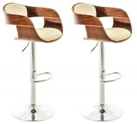 2er Set Barhocker Kingston Kunstleder walnuss/creme 