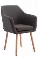 Besucherstuhl Utrecht Stoff natura dunkelgrau