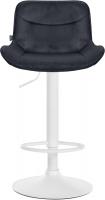 Barhocker Vonore Samt weiß schwarz
