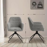 Esszimmerstuhl Merlinda Stoff Teddy grau 