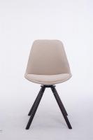 Besucherstuhl Troyes Stoff Rund walnuss (eiche) creme 