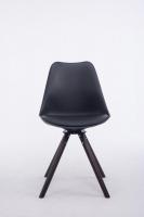 Besucherstuhl Troyes Kunstleder Rund walnuss (eiche) schwarz 