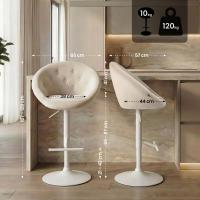 Barhocker London Samt weiß creme 