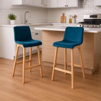 Barhocker Hover Samt Natura blau 