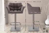 2er Set Barhocker Damaso Stoff edelstahl grau 2er Set Barhocker Damaso Stoff edelstahl grau