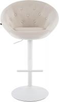 Barhocker London Samt weiß creme 