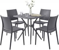 Gartenmöbel-Set Amino mit 4 Stühlen dunkelgrau 