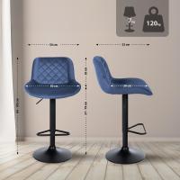 2er Set Barhocker Kasson Samt blau 2er Set Barhocker Kasson Samt blau
