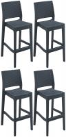 4er Set Barhocker Jamaica dunkelgrau 