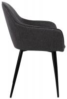 2er Set Esszimmerstühle Boise Stoff schwarz 