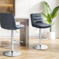 2er Set Barhocker Damar Samt chrom dunkelgrau 