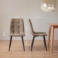 4er Set Esszimmerstühle Asti Stoff taupe 