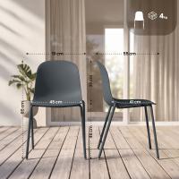 4er Set Stuhl Hardin dunkelgrau 