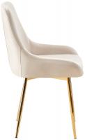 2er Set Esszimmerstuhl Elmira Samt gold creme 