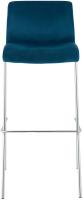 Barhocker Hover Samt 4-Fuß Chrom blau 
