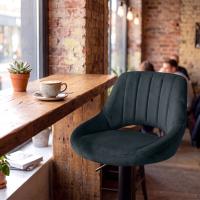 Barhocker HD Milet B Samt dunkelgrau Barhocker HD Milet B Samt dunkelgrau