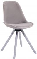 Esszimmerstuhl Troyes Samt Rund weiß (eiche) grau