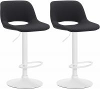 2er Set Barhocker Camden Stoff weiß schwarz 