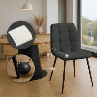 4er Set Esszimmerstuhl Tilde Stoff dunkelgrau 
