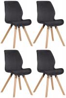 4er Set Stuhl Luna Samt dunkelgrau