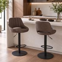 2er Set Barhocker HD Milet B Stoff braun 2er Set Barhocker HD Milet B Stoff braun