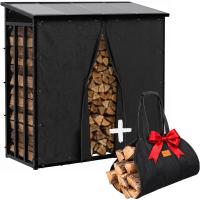 Kaminholzständer Redford + Tasche Trondheim schwarz