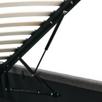 Bett Maido Teddy Stoff 160x200 cm dunkelgrau 