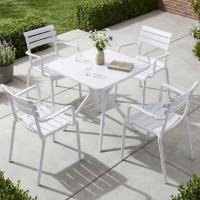 Gartenmöbel-Set Avena mit 4 Stühlen weiß 