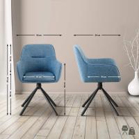 2er Set Stuhl Tipton Stoff blau 