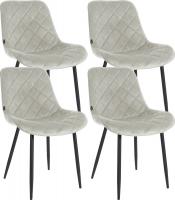 4er Set Stühle Springs Samt creme