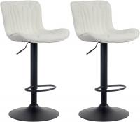 2er Set Barhocker Linus Stoff creme