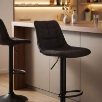 2er Set Barhocker Mapun Stoff schwarz 