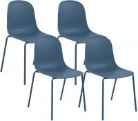4er Set Stuhl Hardin blau