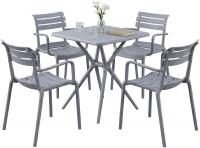 Gartenmöbel-Set Avena mit 4 Stühlen grau