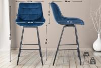 4er Set Barhocker Weston Schwenkbar Samt blau 