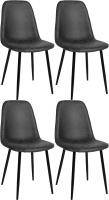 4er Set Esszimmerstühle Napier Kunstleder schwarz