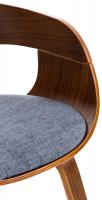 2er Set Stühle Kingston Stoff walnuss/blau 
