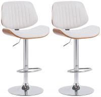 2er Set Barhocker Clawson Stoff chrom walnuss/creme 