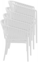 6er Set Stühle Portofino mit Armlehnen weiß 
